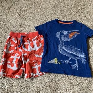 Mini Boden shorts and shirt size 3